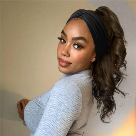 4 Pack Turban Headbands for Women Wide Vintage Head Wraps Knotted Cute - Picture 2 of 14